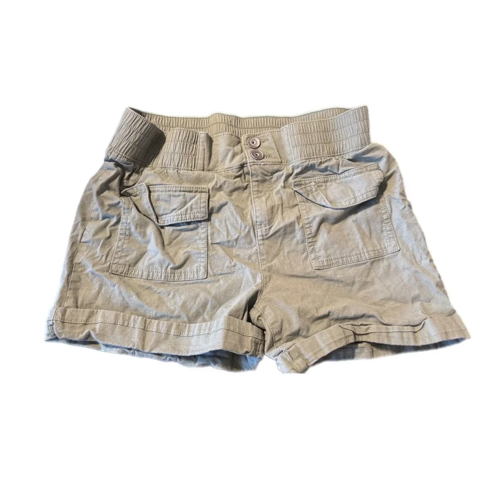 The Childrens Place Cargo Shorts Girls 14‎ Olive Green Excellent Stretch Utility